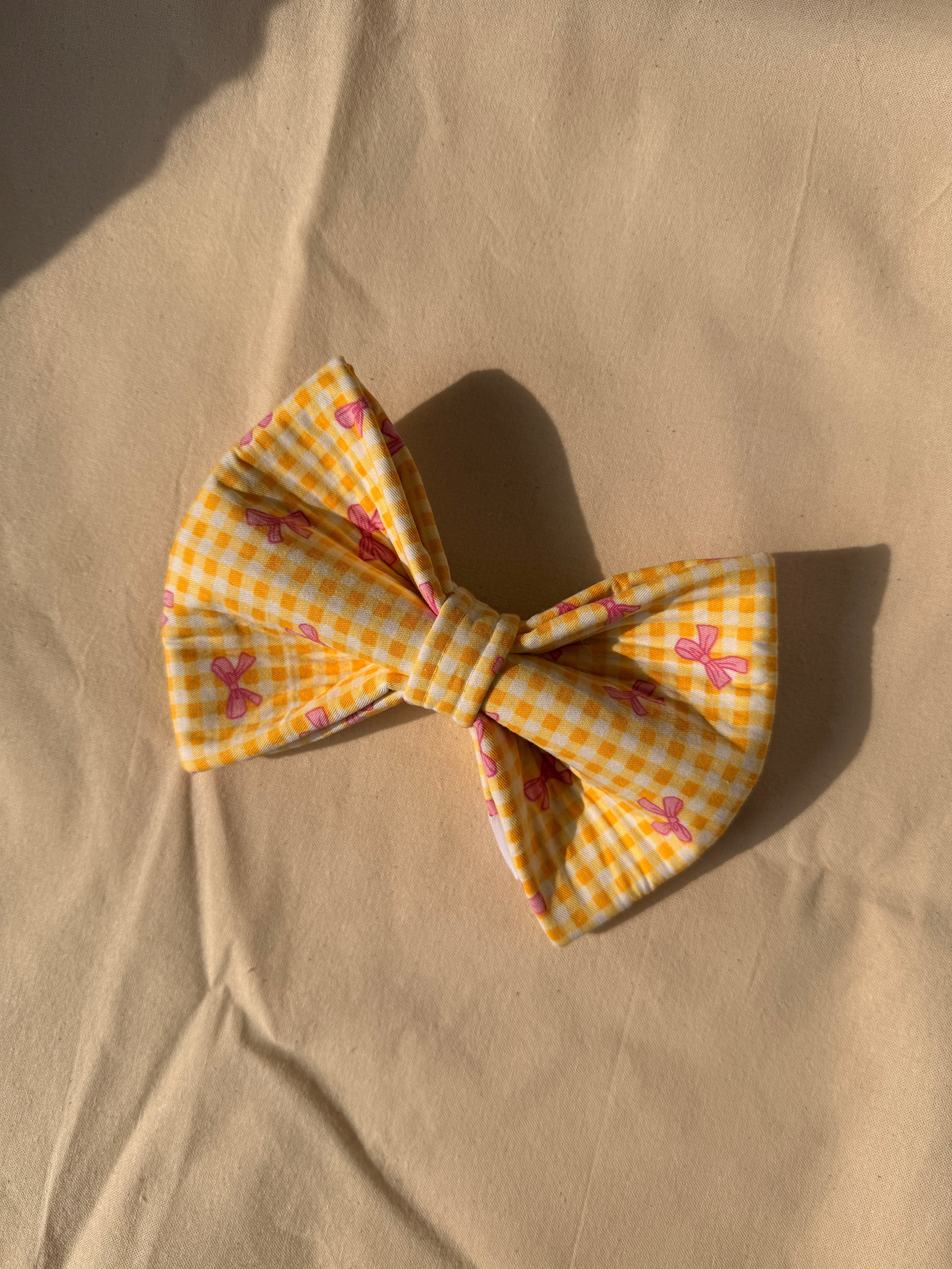 Ribbon Gingham Bow Tie