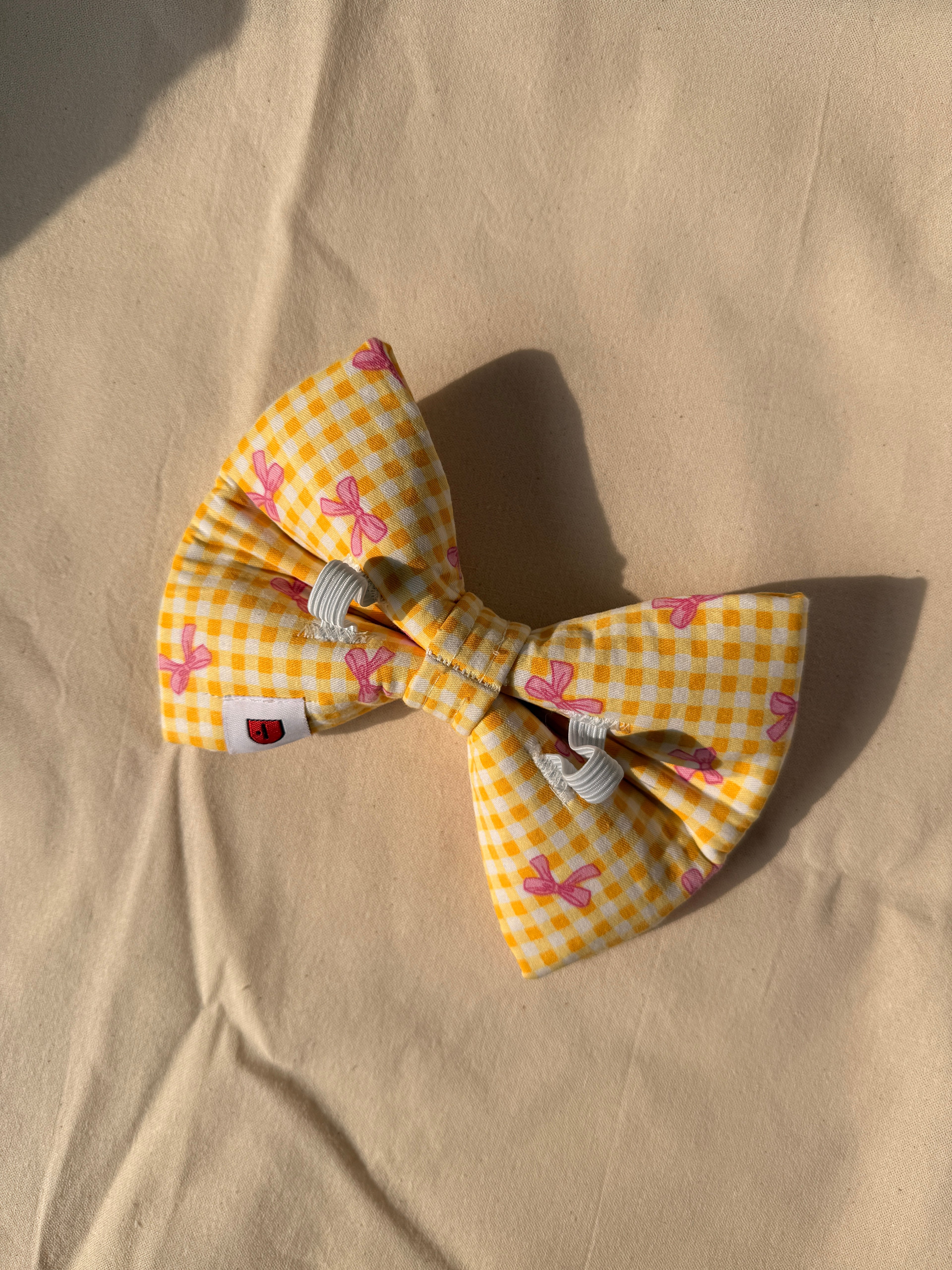 Ribbon Gingham Bow Tie
