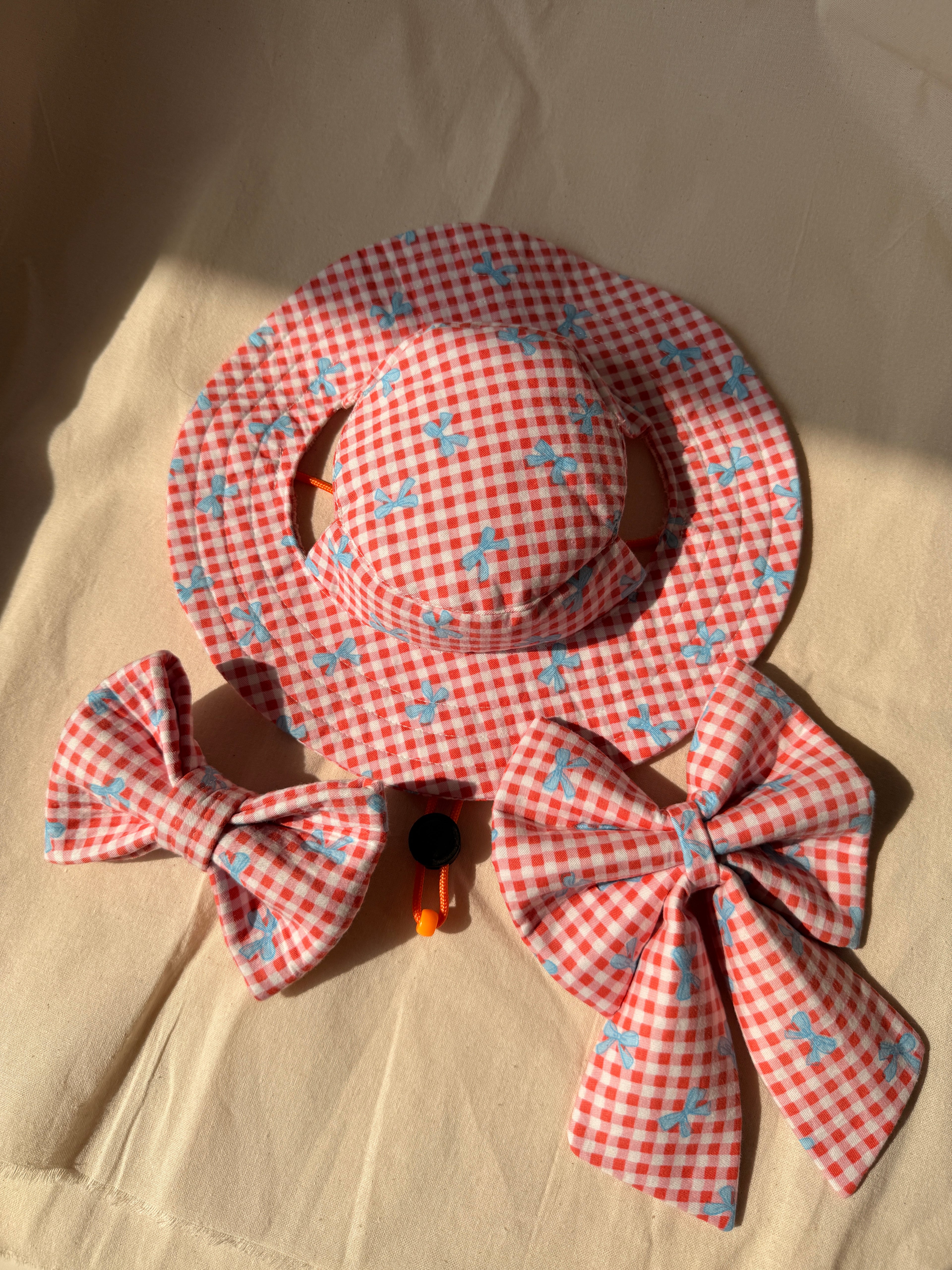 Ribbon Gingham Bucket Hat