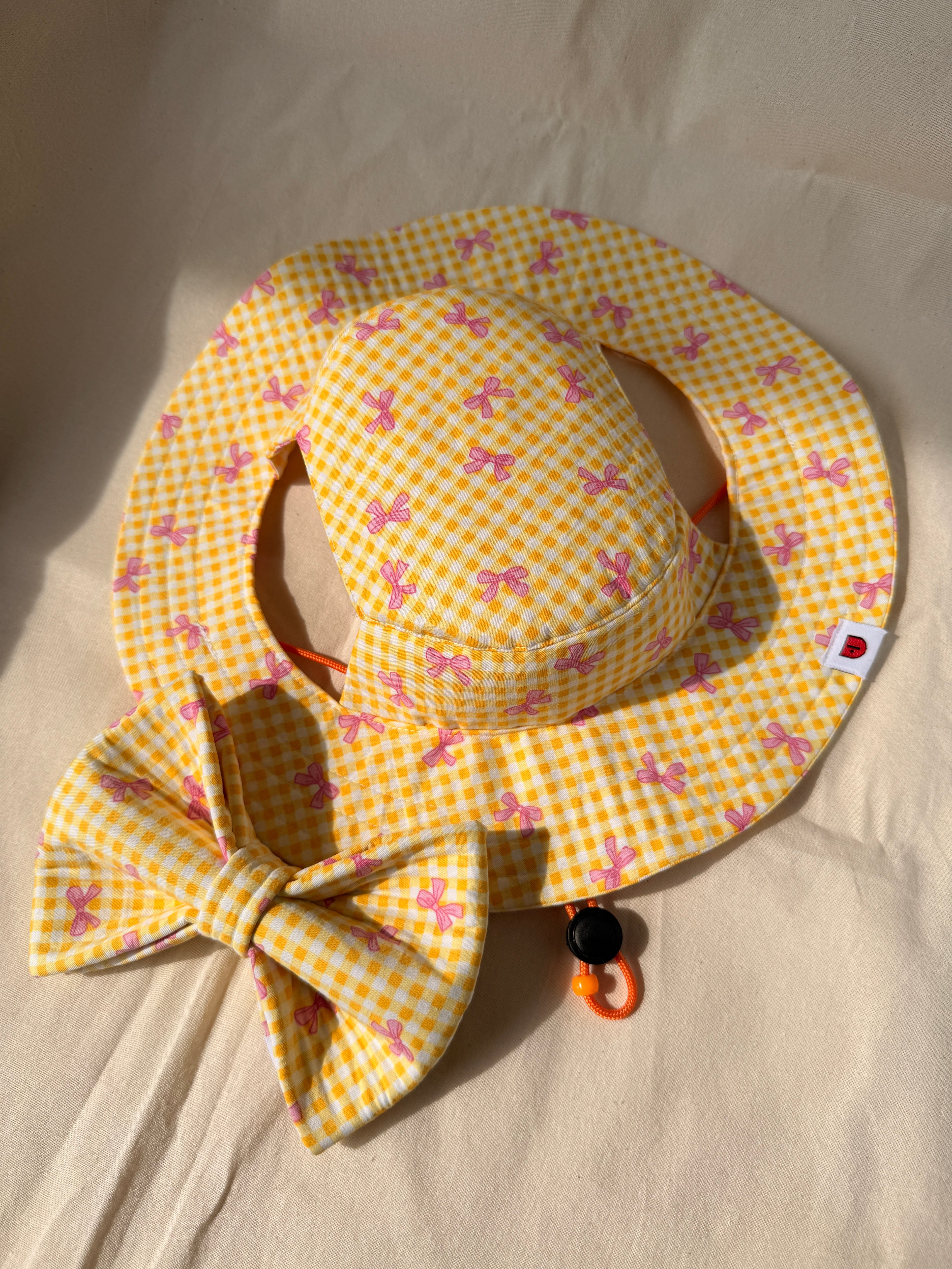 Yellow Ribbon Gingham Set for Boy Dogs