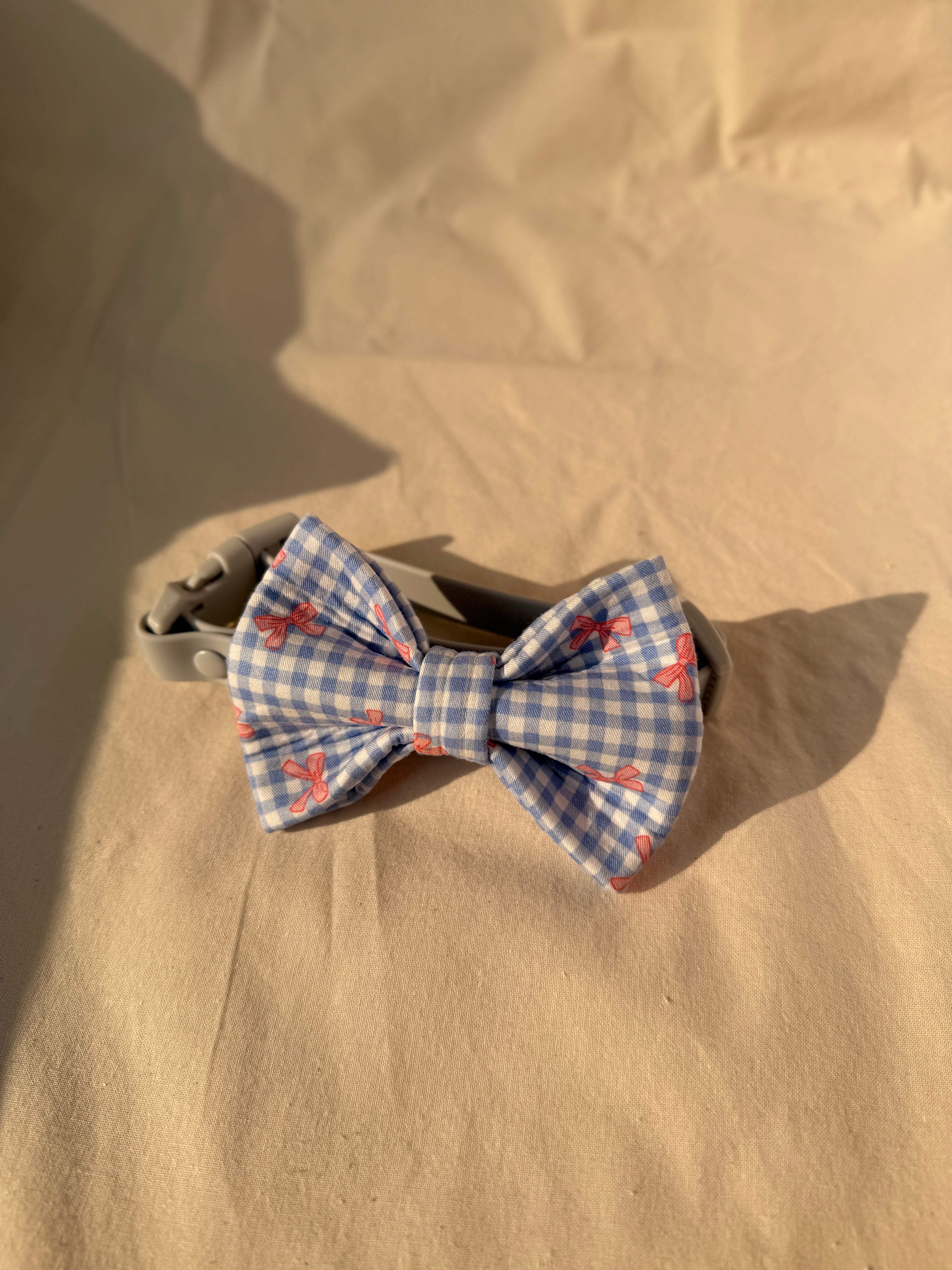 Ribbon Gingham Bow Tie