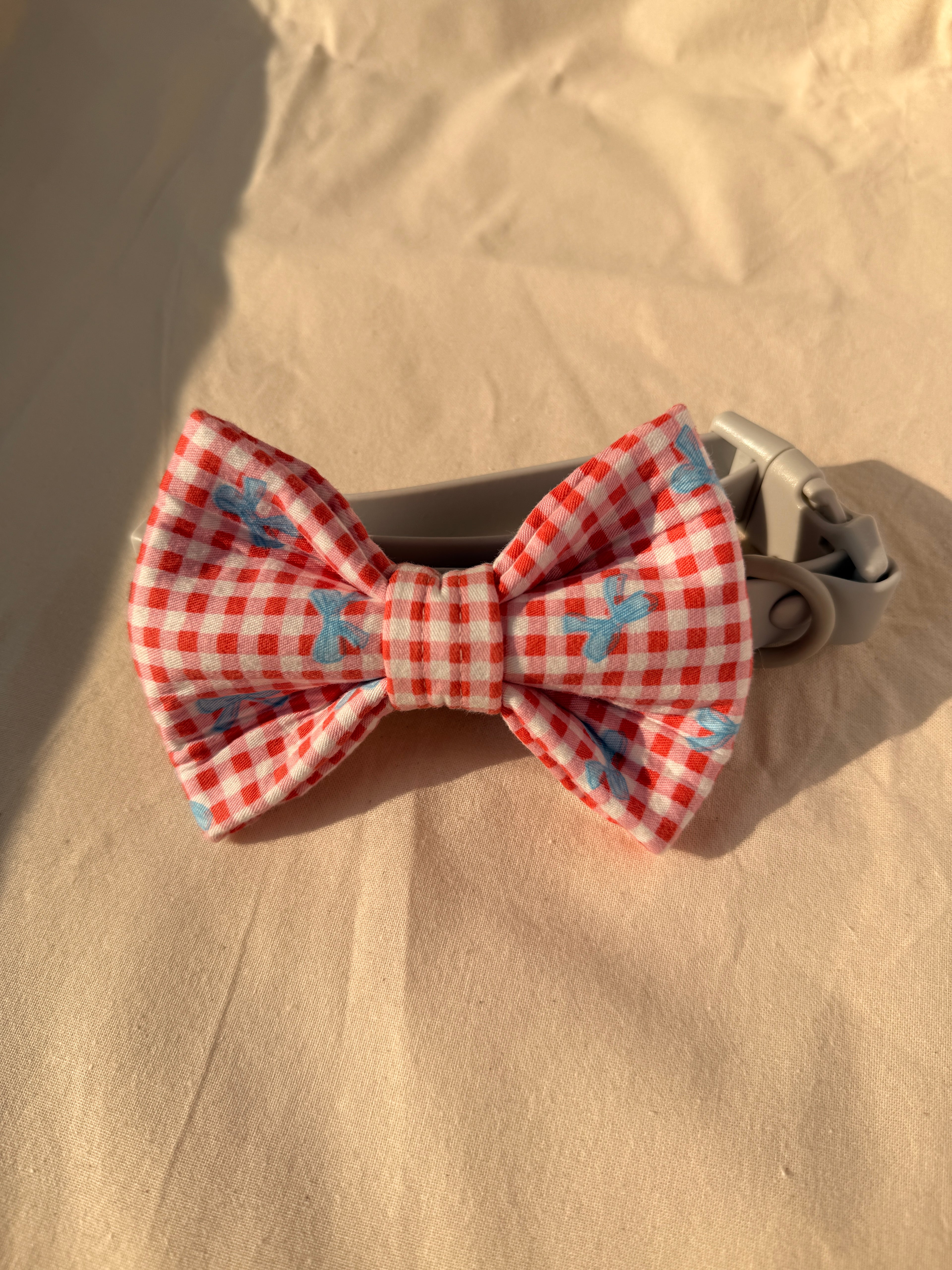 Ribbon Gingham Bow Tie