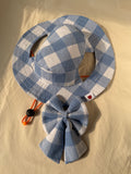 Blue Statement Gingham Set for Girl Dogs